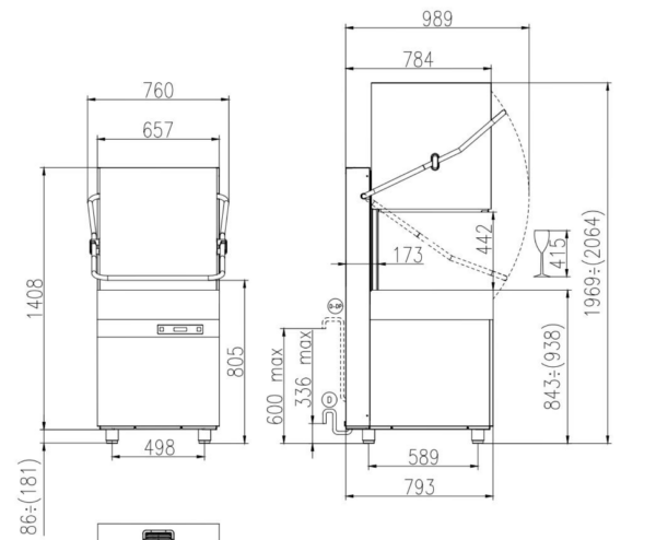 ARISTARCO Gastro Haubenspülmaschine 500×500 – mit Laugenpumpe – MultiPower – Service & Installation buchbar – Bild 5