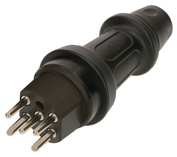 Stecker TH55 Typ 15 5-polig schwarz IP55