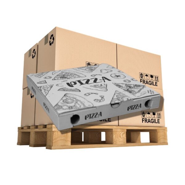 Pizza-Karton C325222 - 325x325x30 mm - PALLET 3900 stk - 39x100Stk