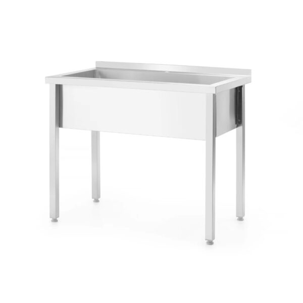 Tisch mit Einzelwaschwanne, ohne Splashback – verschraubt, Tiefe 600 mm – Bild 5