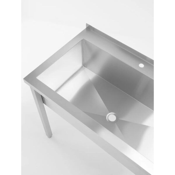 Tisch mit Einzelwaschwanne, ohne Splashback – verschraubt, Tiefe 600 mm – Bild 3