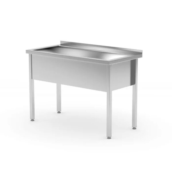 Table d’évier simple - soudée, Profondeur 600 mm, hauteur de chambre 300 mm
