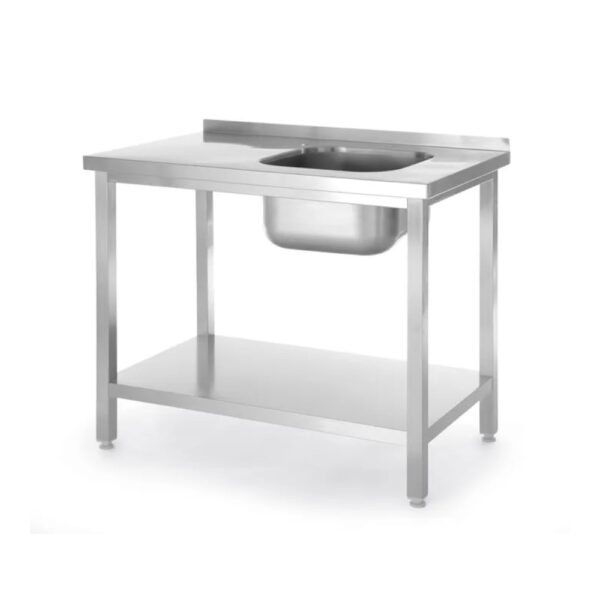 Waschtisch mit Ablage – verschraubt, Tiefe 600 mm