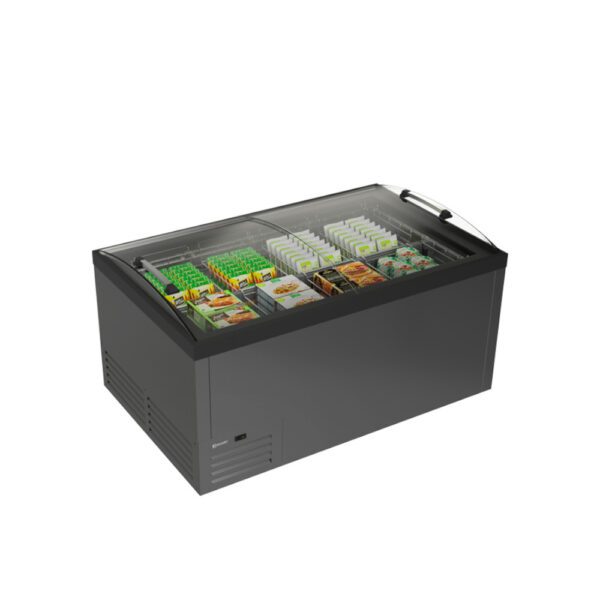 Framec - Verglaste Insel mit gebogenem Schiebeglas SARDINIA 150 A