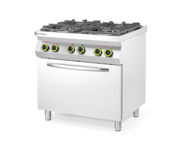 HENDI Cuisinière à gaz 4 feux avec four à convection GN 1/1 – Image 2