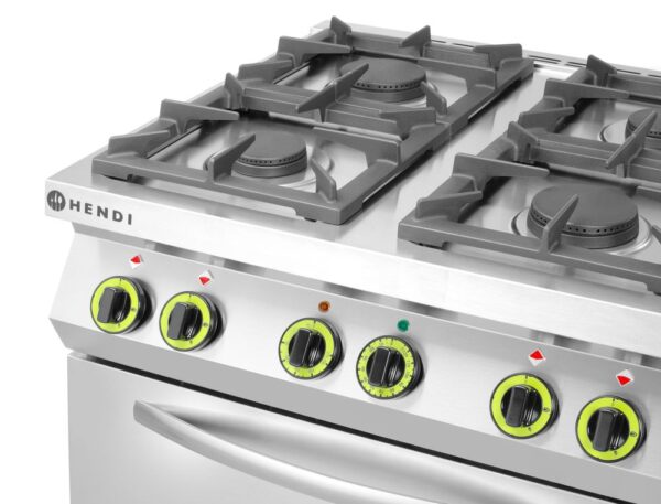 HENDI Cuisinière à gaz 4 feux avec four à convection GN 1/1 – Image 5