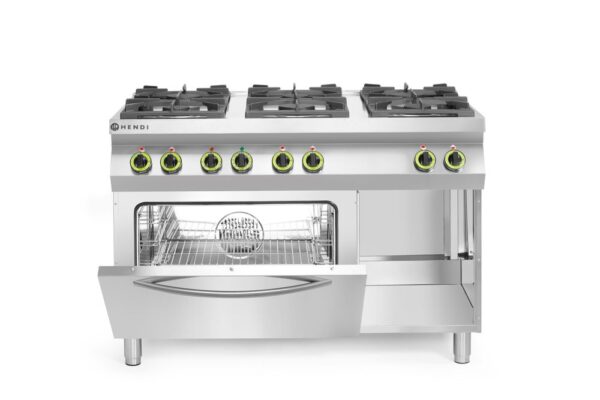 HENDI Cuisinière Kitchen Line - 6 feux avec four à convection électrique GN 1/1 – Image 2