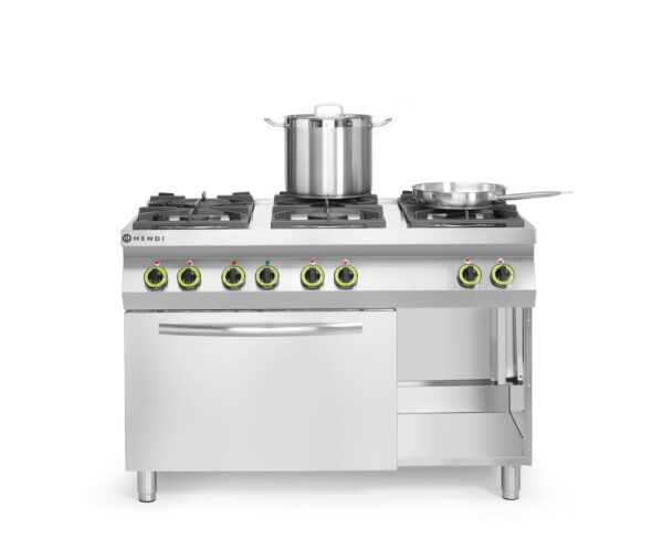 HENDI Cuisinière Kitchen Line - 6 feux avec four à convection électrique GN 1/1 – Image 4