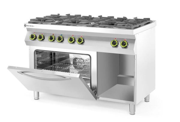 HENDI Cuisinière Kitchen Line - 6 feux avec four à convection électrique GN 1/1 – Image 3