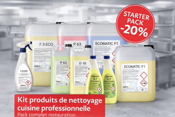 Kit produits de nettoyage cuisine professionnelle – Pack complet restauration – Image 2