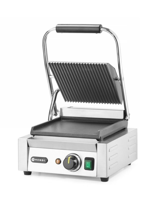 HENDI Grill de contact modèle simple 1/2 rainuré et 1/2 lisse – Image 2