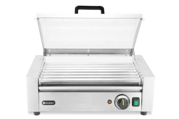 HENDI Rollengrill, 1-Zone mit Energiesparabdeckung - 7 Rollen