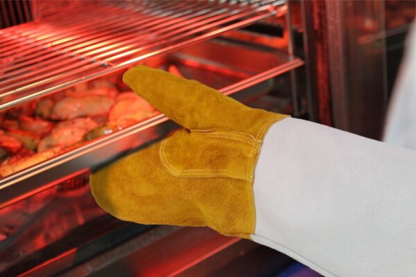 HENDI Leder-Grillhandschuhe hitzebeständig – 2 Stück - immagine 2